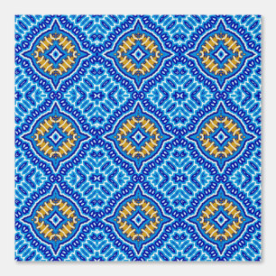 Eenvoudig wit en blauw mediterraan stijlpatroon behang