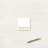 Eenvoudig wit en goud bedankt post-it® notes (Op bureau)