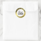 Eenvoudig wit en goud dank u pakket ronde sticker (Tas)