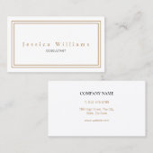 Eenvoudig Wit en Goud Elegant Professioneel Visitekaartje (Voorkant / Achterkant)