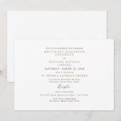 Eenvoudig Wit en Goud Geen bruiloft Kaart (Voorkant / Achterkant)