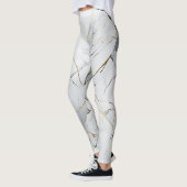 Eenvoudig wit en goud gemarmerd leggings (Links)