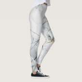 Eenvoudig wit en goud gemarmerd leggings (Rechts)