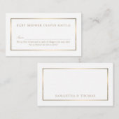 Eenvoudig wit en goud, luidere Raffle Ticket Informatiekaartje (Voorkant / Achterkant)