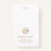 Eenvoudig wit en goud minimalistische werknemer Fo Badge (Achterkant)