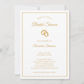 Eenvoudig Wit en Goud Trouwringen Vrijgezellenfees Kaart (Voorkant)