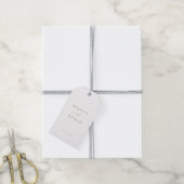 Eenvoudig wit en gouden huwelijk cadeaulabel (Met Touw)