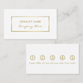 Eenvoudig wit- en goudfolieeffect klantenkaartje (Voorkant / Achterkant)