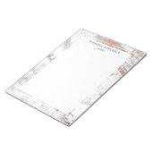 Eenvoudig wit en goudmarmer Notitieblok (Schuin)