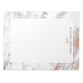 Eenvoudig wit en goudmarmer Notitieblok (Voorkant)