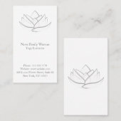 Eenvoudig wit en grijs Lotus Flower Visitekaartje (Voorkant / Achterkant)