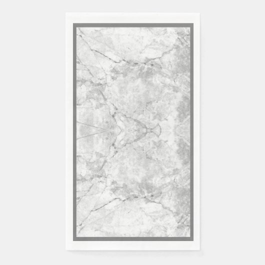 Eenvoudig wit en grijs marmer | servet (Voorkant)