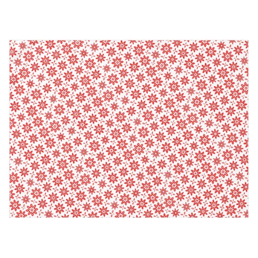 Eenvoudig wit en rood winterpatroon tafelkleed (Voorkant (Horizontaal))