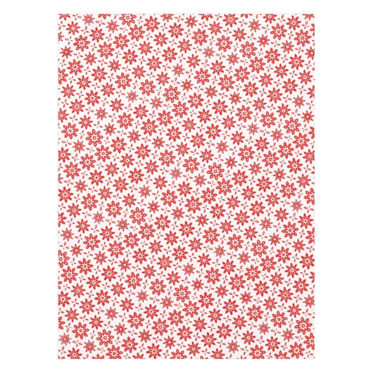 Eenvoudig wit en rood winterpatroon tafelkleed (Voorkant)