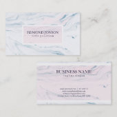 Eenvoudig wit en roze marmer visitekaartje (Voorkant / Achterkant)