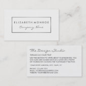 Eenvoudig wit en zilver, zilvervet folieeffect visitekaartje (Voorkant / Achterkant)