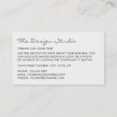 Eenvoudig wit en zilver, zilvervet folieeffect visitekaartje (Achterkant)