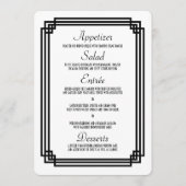 Eenvoudig Wit en Zwart Art Deco Bruiloft Menu (Voorkant)