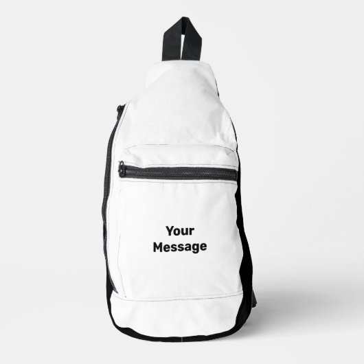 Eenvoudig Wit en Zwart Uw Bericht Sjabloon Sling Bag (Voorkant)