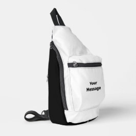 Eenvoudig Wit en Zwart Uw Bericht Sjabloon Sling Bag