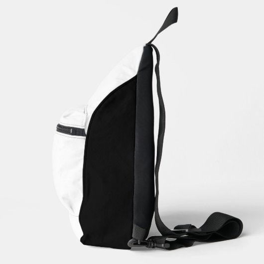 Eenvoudig Wit en Zwart Uw Bericht Sjabloon Sling Bag (Rechts)