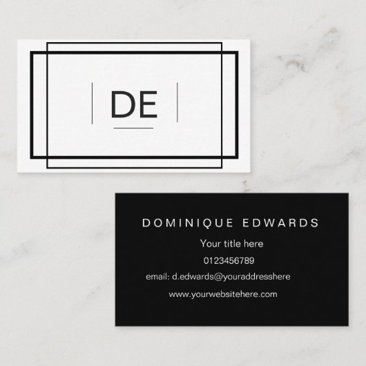 Eenvoudig, wit en zwart visitekaartje (Voorkant / Achterkant)