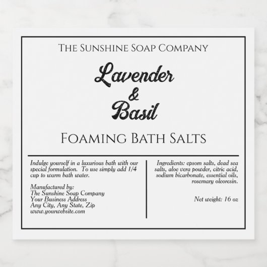 Eenvoudig wit en zwart waterdicht productlabel sparkling wijnetiket (Enkel label)