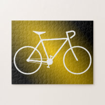 Eenvoudig wit fietsensilhouet Puzzle
