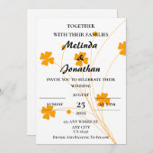 Eenvoudig wit geel veld Bloem Modern Monogram Kaart (Voorkant / Achterkant)