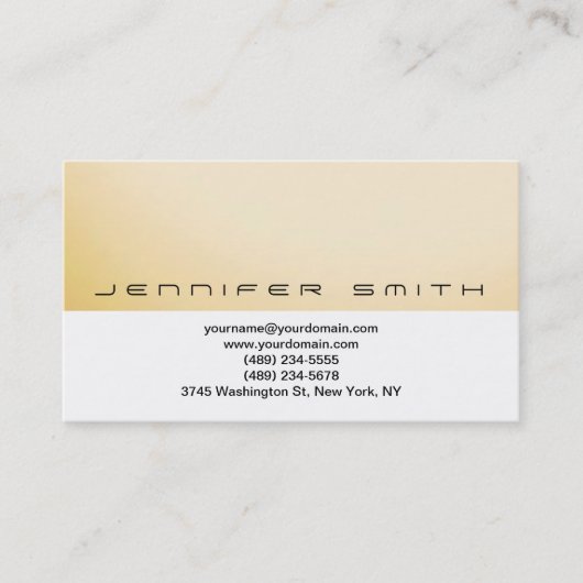 Eenvoudig wit geel Visitekaartje (Voorkant)