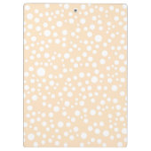 Eenvoudig wit gestippeld patroon op perzik achterg klembord (Achterkant)