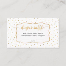 Eenvoudig wit + goud confetti luier verloting tick