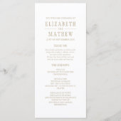 Eenvoudig wit goud elegante bruiloft programmakaart (Voorkant)