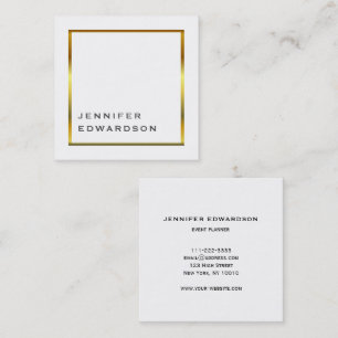 Eenvoudig wit goud minimalistisch professioneel. vierkante visitekaartje