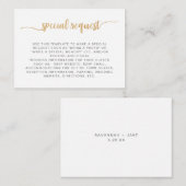 Eenvoudig wit goud speciaal voor bruiloft informatiekaartje (Voorkant / Achterkant)