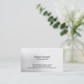 Eenvoudig wit grijs gewoon modern Visitekaartje (Staand voorkant)