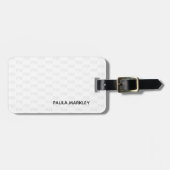 Eenvoudig wit grijs modern monogram patroon bagagelabel (Voorkant horizontaal)