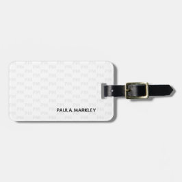 Eenvoudig wit grijs modern monogram patroon bagagelabel