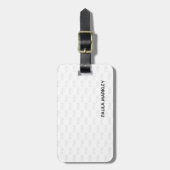 Eenvoudig wit grijs modern monogram patroon bagagelabel (Voorkant verticaal)