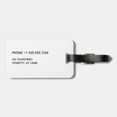 Eenvoudig wit grijs modern monogram patroon bagagelabel (Achterkant horizontaal)