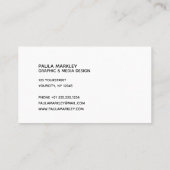 Eenvoudig wit grijs modern monogram patroon visitekaartje (Achterkant)