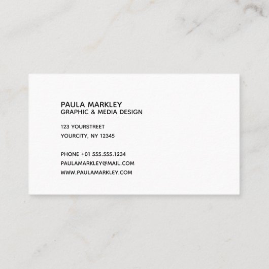 Eenvoudig wit grijs modern monogram patroon visitekaartje (Achterkant)