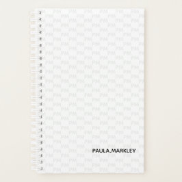 Eenvoudig wit grijs monogram modern patroon planner