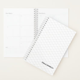 Eenvoudig wit grijs monogram modern patroon planner