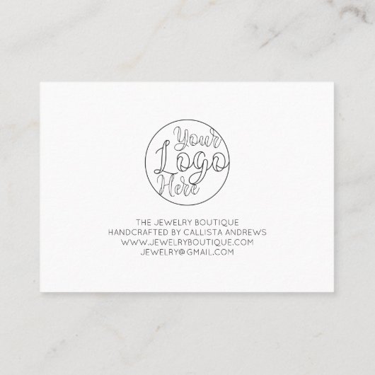 Eenvoudig wit handgeschreven harten Klant Hartelij Visitekaartje (Achterkant)