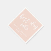 Eenvoudig wit handschrift Beste dag ooit op Blush Servet (Hoek)