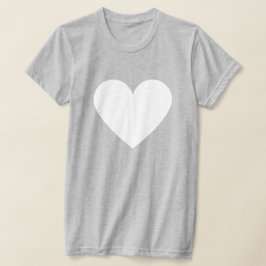 Eenvoudig Wit Hart Moderne Liefde Grijze Vrouwen T T-shirt