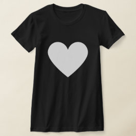 Eenvoudig Wit Hart Moderne Liefde Zwart Vrouw T-sh T-shirt