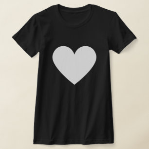 Eenvoudig Wit Hart Moderne Liefde Zwart Vrouw T-sh T-shirt