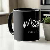 Eenvoudig Wit Hart Schrift Moderne Moeder Gevest Mok